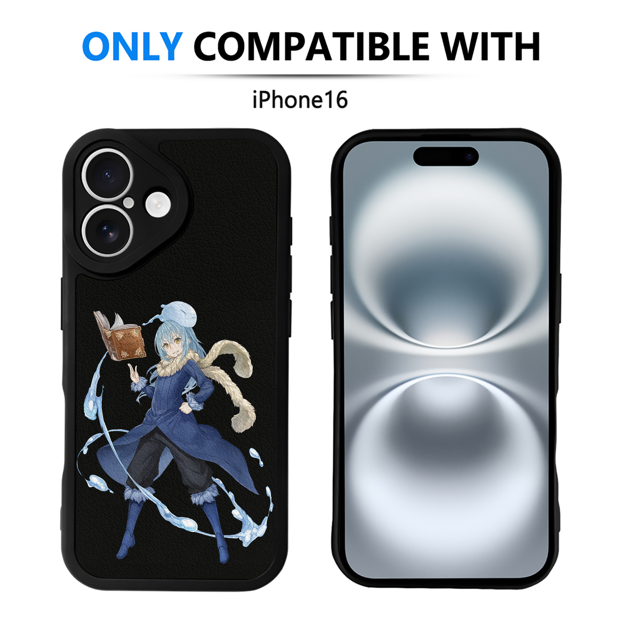 （画像用） 転スラ Regarding Reincarnated to Slime 【iPhone 16シリーズ対応】シリコンスマホケース（レザー調） 材質：シリコン